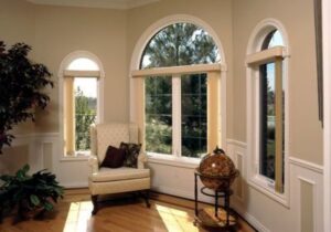 Interior view of attractive vinyl windows classing up a home
